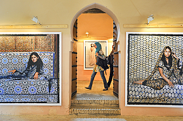 Exhibition of the Moroccan artist Lalla Essaydi at the Bab Mansour gallery.Meknes,Morocco,North Africa