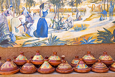 Pottery in the city of Tamegroute, Draa River valley, Province of Zagora, Region Draa-Tafilalet, Morocco, North West Africa