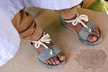 Customized sandals, city of Tamegroute, Draa River valley, Province of Zagora, Region Draa-Tafilalet, Morocco, North West Africa