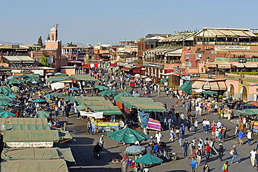 Jemaa el-Fnaa square, proclaimed Masterpiece of the Oral and Intangible Heritage of Humanity Medina of Marrakech, Morocco, North West Africa