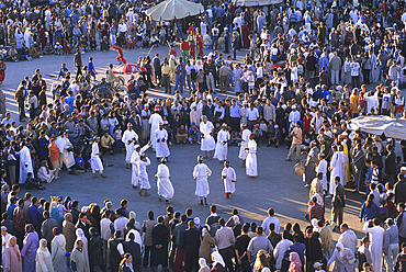 Exhibition on the famous Jamaa el Fna square,Marrakech,Atlas,Morocco,North Africa