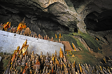 Pak Ou low cave, Vat Tham Ting, overlooking the Mekopng River, Luang Prabang district, Laos, Southeast Asia