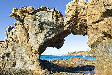 Rocky part of the coast at Tsarabanjina island,Mitsio archipelago,Republic of Madagascar,Indian Ocean