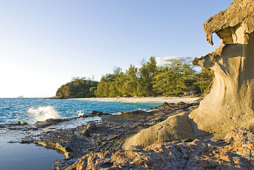 Rocky part of the coast at Tsarabanjina island,Mitsio archipelago,Republic of Madagascar,Indian Ocean