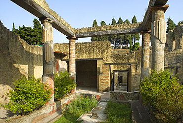 Casa dell'Atrio Corinzio (ouse of the Corinthian Atrium), archaeological site of Herculaneum, UNESCO World Heritage Site, province of Naples, Campania region, Italy, Europe