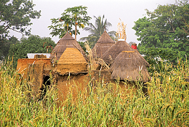 Fortified house, known as Tata Somba ('Somba house') in a Tammari (also known as Batammariba, Tamberma, Somba, Otamari) village, Atakora department, Benin, Gulf of Guinea, West Africa
