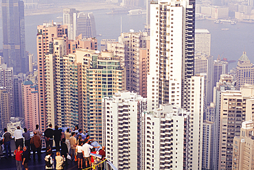 Terrace on Victoria Peak, looking over Central district,Hong-Kong Island,People's Republic of China,Asia