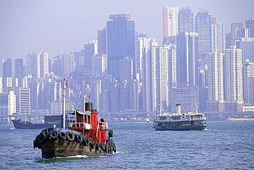 Victoria Harbour between Hong-Kong Island and Kowloon peninsula,People's Republic of China,Asia
