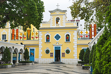 Baroque Chapel of St.Francis Xavier in Coloane Village, Macau,Special Administrative Region,China,Asia
