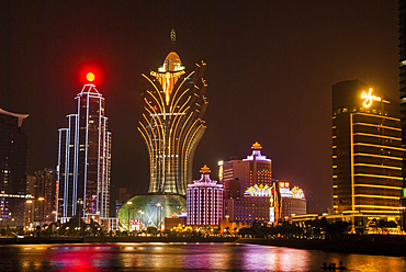 Casinos floodlighting,Macau,Special Administrative Region,China,Asia