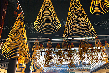 Spiral incense, Kun Iam buddhist Temple,goddess of Mercy,Macau,Special Administrative Region,China,Asia