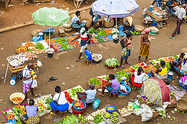 Open air market in the city of Sao Tome,Sao Tome Island, Republic of Sao Tome and Principe,Africa