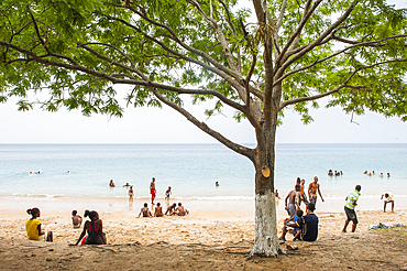 Praia dos Tamarinos (Tamarind beach) on the northern coast of Sao Tome Island, Republic of Sao Tome and Principe,Africa