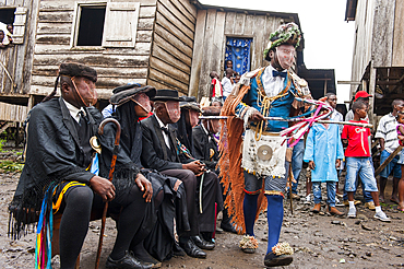 Traditional theatre Tchiloli show at the village of Ribeira Afonso on the East coast of Sao Tome Island, Republic of Sao Tome and Principe,Africa