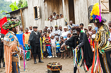 Traditional theatre Tchiloli show at the village of Ribeira Afonso on the East coast of Sao Tome Island, Republic of Sao Tome and Principe,Africa