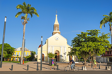 Church at Port-Louis, Grande-Terre, Guadeloupe, overseas region of France,Leewards Islands, Lesser Antilles, Caribbean