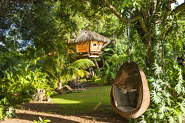 Tree house at Habitation Getz, Vieux-Habitants, Basse-Terre, Guadeloupe, overseas region of France,Leewards Islands, Lesser Antilles, Caribbean