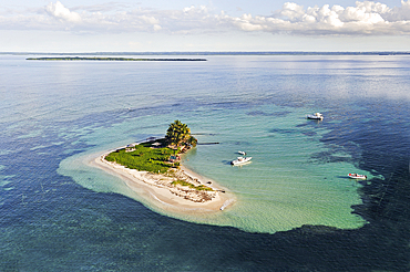 Aerial view of Caret Islet, Grand Cul-de-sac Marin, off the coast of Sainte-Rose, Basse-Terre, Guadeloupe, overseas region of France,Leewards Islands, Lesser Antilles, Caribbean