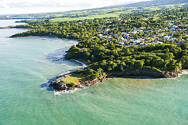 Aerial view of 'Pointe Nogent', Grand Cul-de-sac Marin, Sainte-Rose, Basse-Terre, Guadeloupe, overseas region of France,Leewards Islands, Lesser Antilles, Caribbean