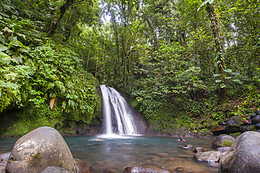 Cascade aux Ecrevisses (Crayfish Waterfall), Route de la Traversee (Crossing Road), Basse-Terre, Guadeloupe, overseas region of France,Leewards Islands, Lesser Antilles, Caribbean