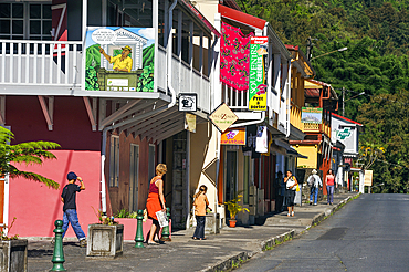 Main street of Hell-Bourg, Cirque de Salazie,Reunion island,overseas departement of France,Indian Ocean