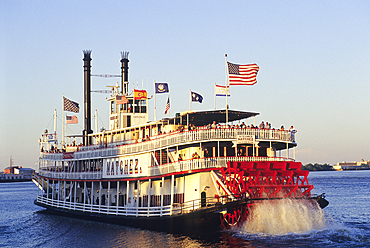 The sternwheel steamboat Natchez on the Mississippi River, New Orleans, Louisiana, United States of America, Americas