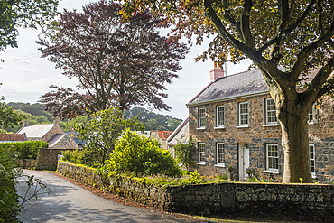 Ruette des Fries, Small road called Ruette Tranquille, Guernsey Island, Bailiwick of Guernsey, United Kingdom