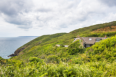 Cottage above Port es Sais Bay, Sark island, Bailiwick of Guernsey, United Kingdom