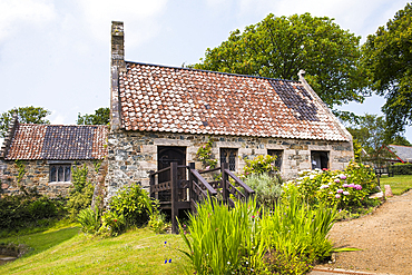 The Chapel at La Seignerie (17th Century), traditional residence of the Seigneur of Sark, Open to the public for the visit of the gardens, Sark island, Channel Islands, Bailiwick of Guernsey, United Kingdom
