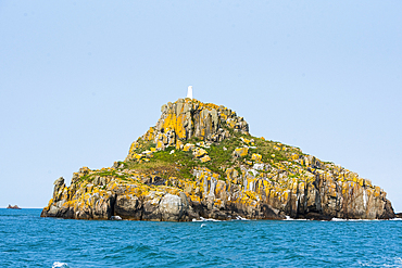 Fauconniere (falconry) islets on the south of Jethou island, near of Herm Island, Channel Islands, Bailiwick of Guernsey, United Kingdom