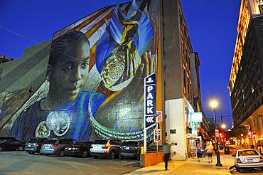 Legacy, Mural by Josh Sarantitis, sponsored by Lincoln Financial Foundation, Mural Arts Program, 707 Chesnut Street, Philadelphia, Commonwealth of Pennsylvania, United States of America, North America