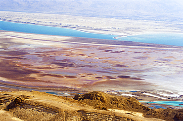 View from the Israeli side looking across the Dead Sea to Jordan,Israel,Middle East,Western Asia