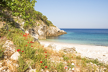 Cove and beach of Brisana, Peninsula of Karaburun, within the Karaburun-Sazan Marine Parc, Vlore Bay, Albania, Europe