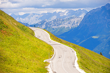 Access road to the Semnoz Mountain in the Bauges range,Haute-Savoie department, Rhone-Alpes region, France, Europe