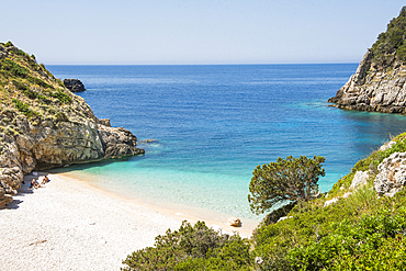 Beach of Dafines Bay, Peninsula of Karaburun, within the Karaburun-Sazan Marine Parc, Vlore Bay, Albania, Europe