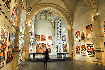 Peplum movie posters exhibition inside the former Chapel of Annonciades,Pontarlier,Doubs departement,Franche-Comte region,France Europe