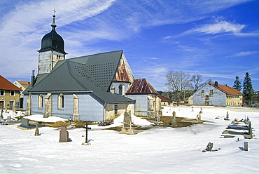 Village of Chapelle-des-Bois in winter, Jura Mountains Regional Natural Park, Doubs department, Franche-Comte region of eastern France, Europe