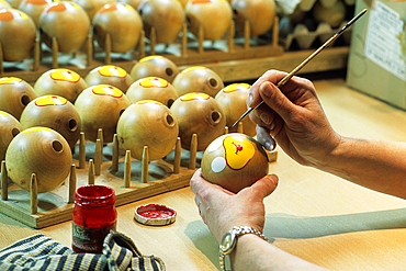 Production workshop of wooden doll and puppets , Atelier Charliluce (required reference), Moirans en Montagne, Jura department, Franche-Comte region of eastern France, Europe