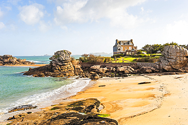 One of the beaches of Tregastel,Cotes-d'Armor department,Region of Brittany,France,Europe