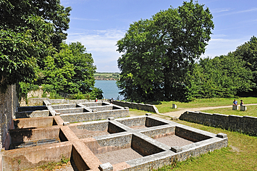 Remains of an ancient Garum factory, from Gallo-Roman period, Plomarc'h Pella site,Douarnenez,Finistere department,Brittany region,west of France,western Europe