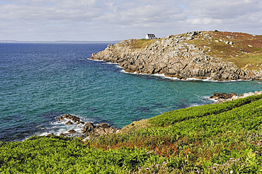 Lighthouse of Millier,Pointe du Millier,Cap Sizun,bay of Douarnenez,Finistere department,Brittany region,west of France,western Europe