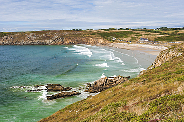 Baie des Trepasses or Bay of Dead located between the Pointe du Raz and the Pointe du Van,Cap Sizun,Finistere department,Brittany region,west of France,western Europe