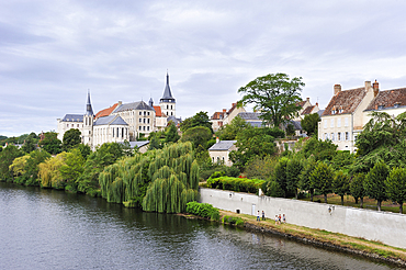 Saint-Gaultier city on the Creuse river bank,Indre department,province of Berry,region of Centre,France,Europe