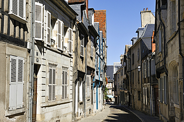 Bourbonnoux street,Bourges,Cher department,Berry province,region of Centre,France,Europe