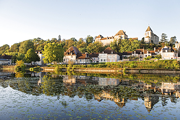 Bank of the river La Creuse in Le Blanc, Department of Indre, Historic Province of Berry, Centre-Val de Loire region,France
