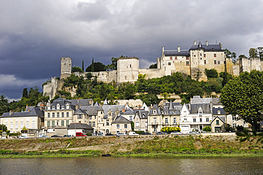 Historic town of Chinon on the banks of the Vienne river, Loire valley,Indre-et-Loire department, Centre region,France, Europe