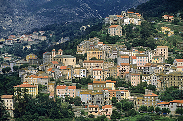Oletta, village of the Nebbio region, Upper Corsica, Northern Corsica,France,Europe