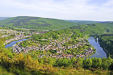 Meander of Meuse River at Montherme,Ardennes department,Champagne-Ardenne region of northeasthern France,Europe