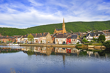 Fumay by the Meuse River,Ardennes department,Champagne-Ardenne region of northeasthern France,Europe