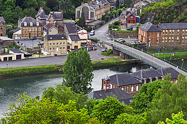 View over the Meuse River at Bogny sur Meuse,Ardennes department,Champagne-Ardenne region of northeasthern France,Europe
